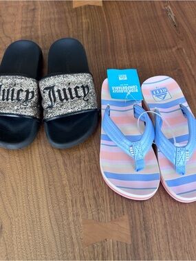 Bundle of 2 Flip Flops. Size Kid’s 13. Juicy Couture and Reef